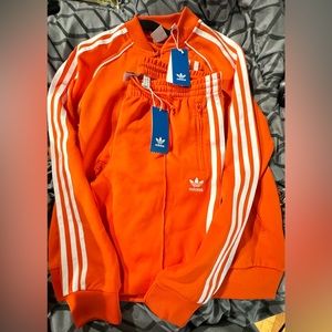 New Orange Adidas tracksuite